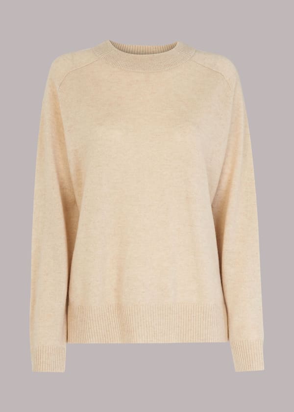 Ivory Cashmere Crew Neck Jumper