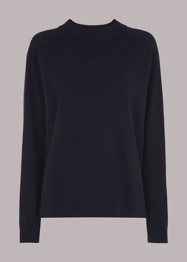 Navy Cashmere Crew Neck Sweater