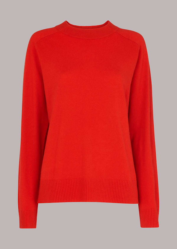 Red Cashmere Crew Neck Jumper