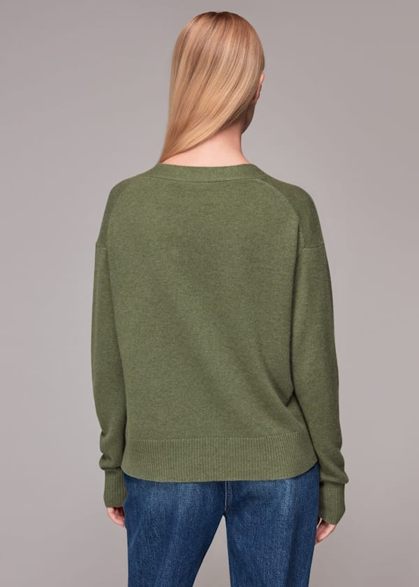 Green Cashmere Cardigan