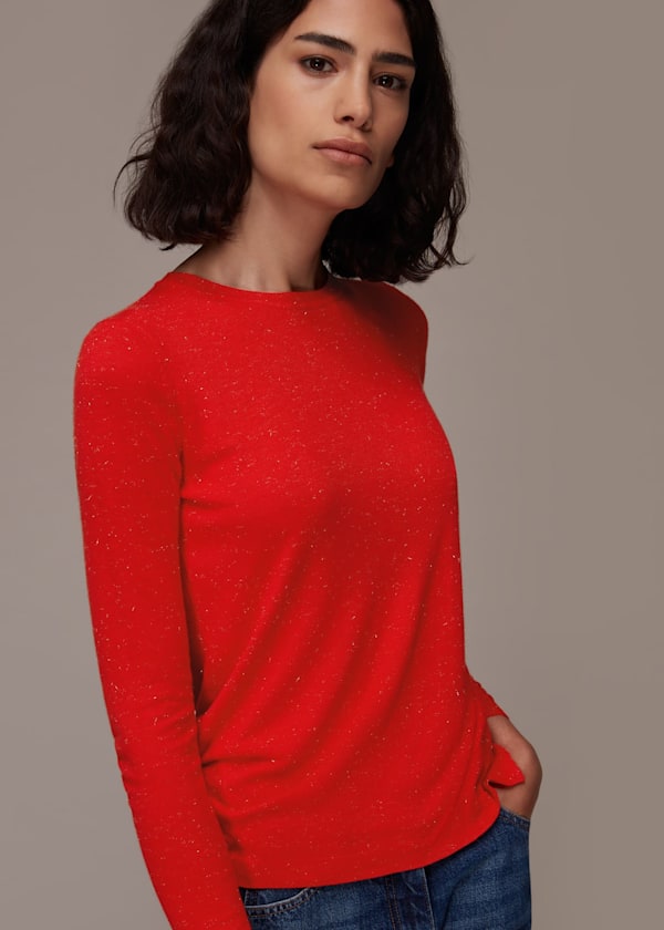 Red Annie Sparkle Knit Sweater