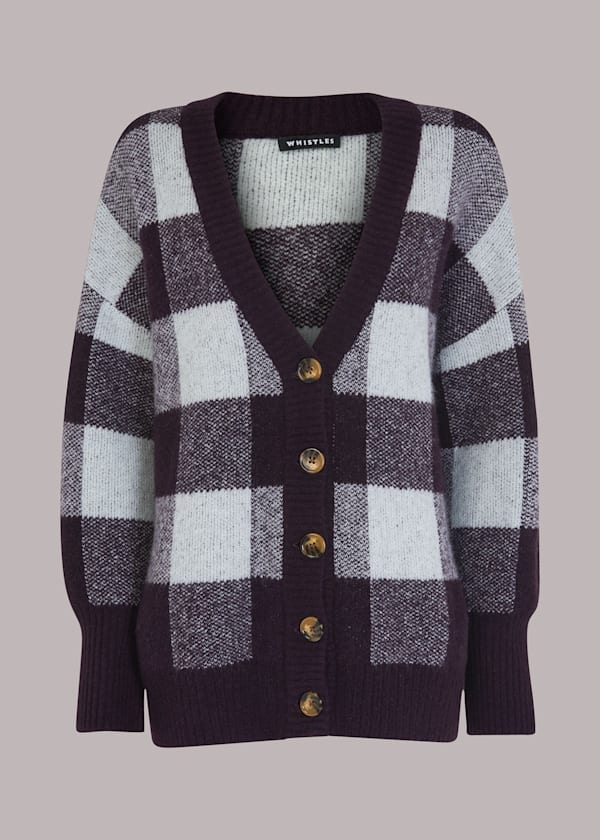 Multicolour Checked Cardigan