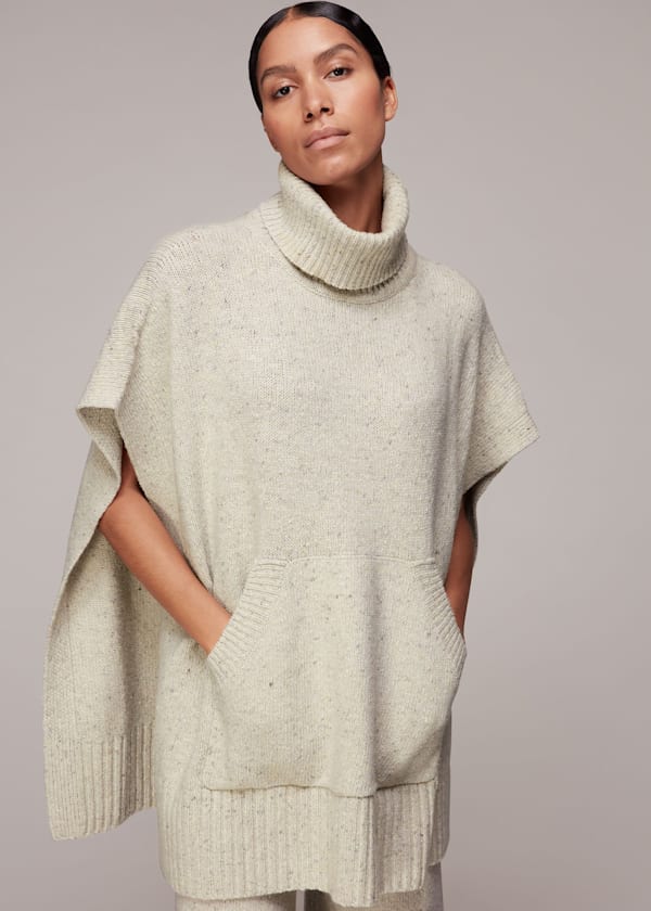Beige Knitted Cape