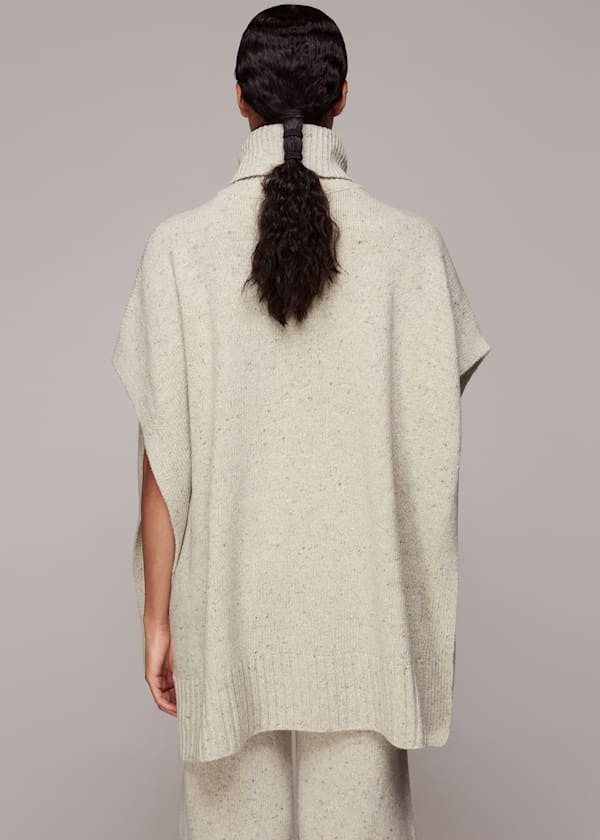 Beige Knitted Cape