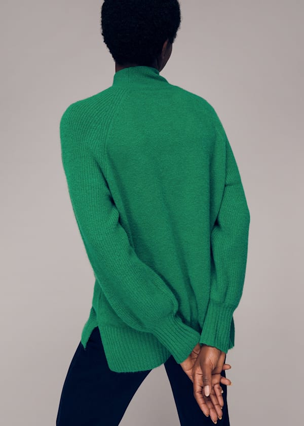 Green Full Sleeve Knitted Jumper