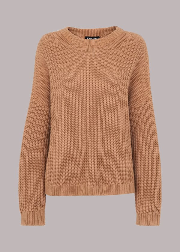 Camel Pria Cotton Knitted Crew