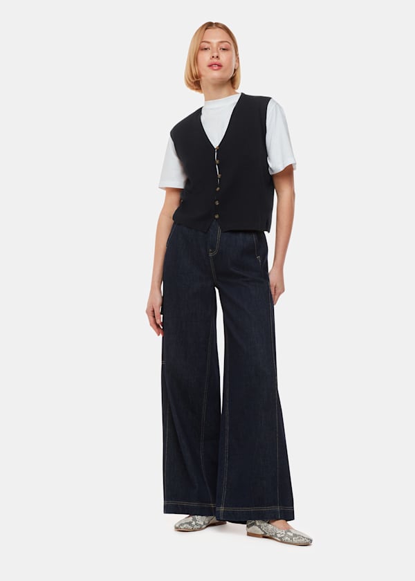 Black Bailey Button Through Tank
