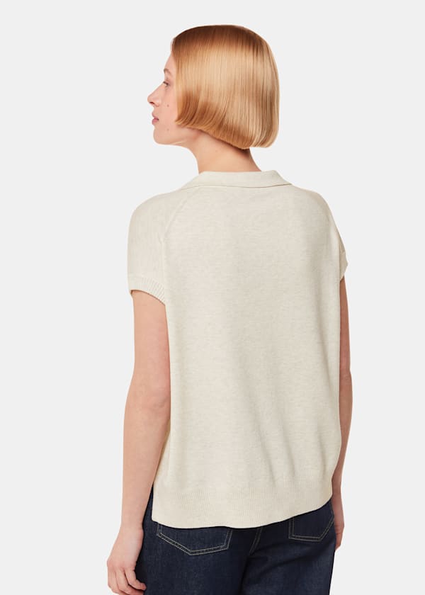 Neutral Lyla Short Sleeve Polo