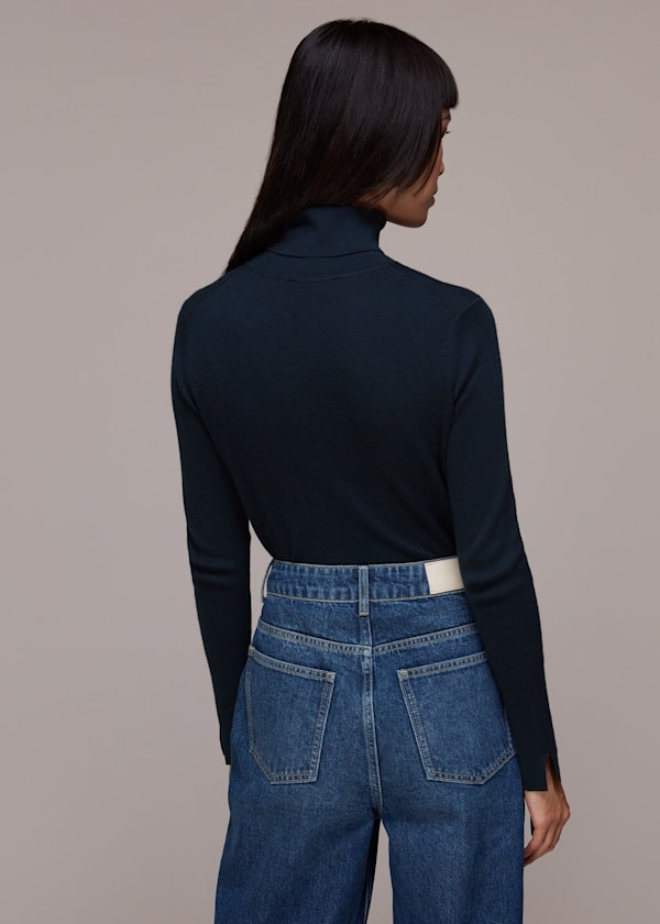 Navy Maja Knitted Polo