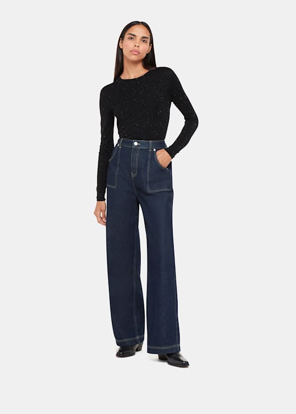 Black Annie Sparkle Crew Neck