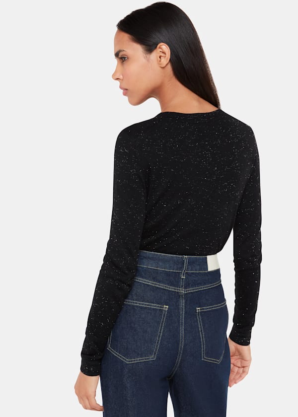 Black Annie Sparkle Crew Neck