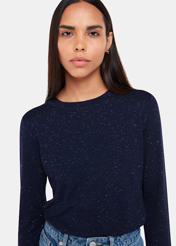 Navy Annie Sparkle Crew Neck