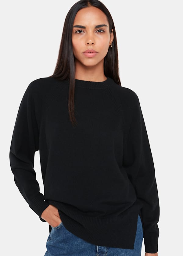 Black Ultimate Cashmere Crew Neck Sweater