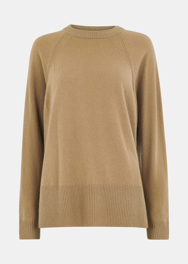 Camel Ultimate Cashmere Crew Neck Sweater