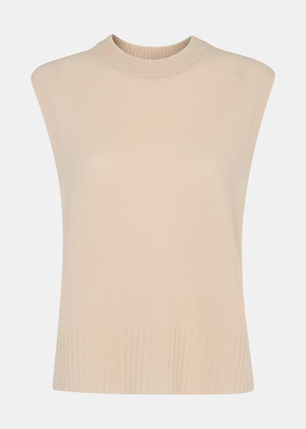 Ivory Wool Sleeveless Sweater Vest
