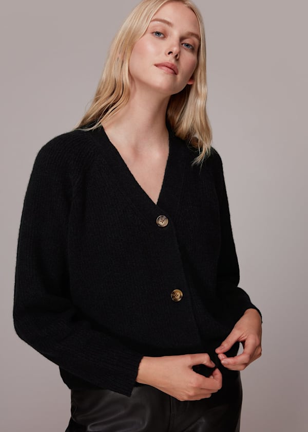 Black Skye Ribbed Cardigan