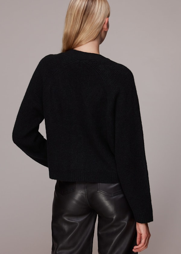 Black Skye Ribbed Cardigan