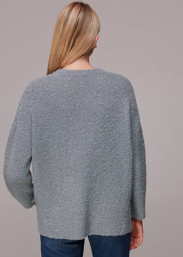 Grey Relaxed Boucle Sweater