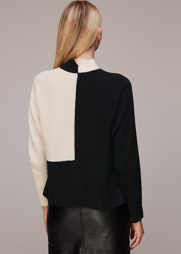 Black Checkerboard Wool Sweater
