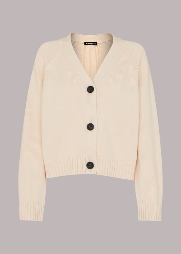Ivory Karine Rib Detail Cardigan