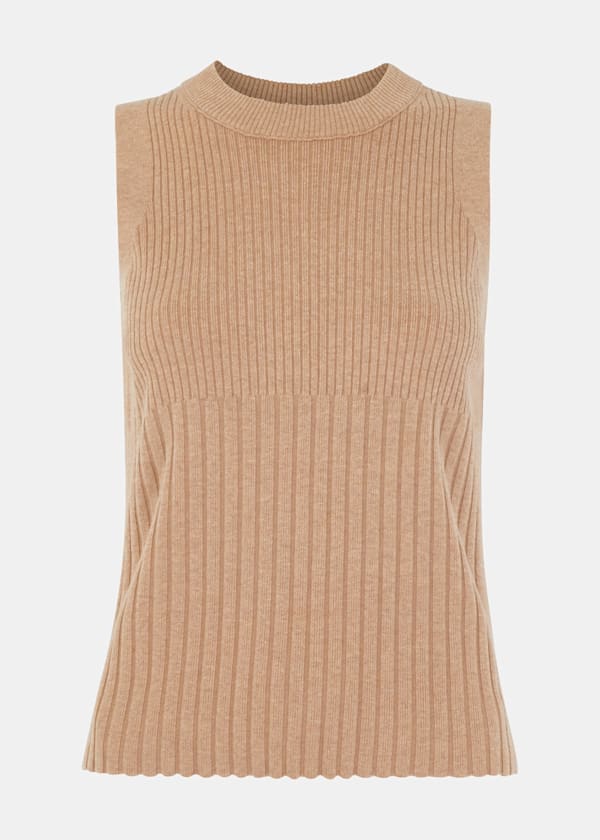 Camel Ribbed Tank