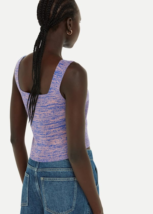 Blue Space Dye Sweater Vest