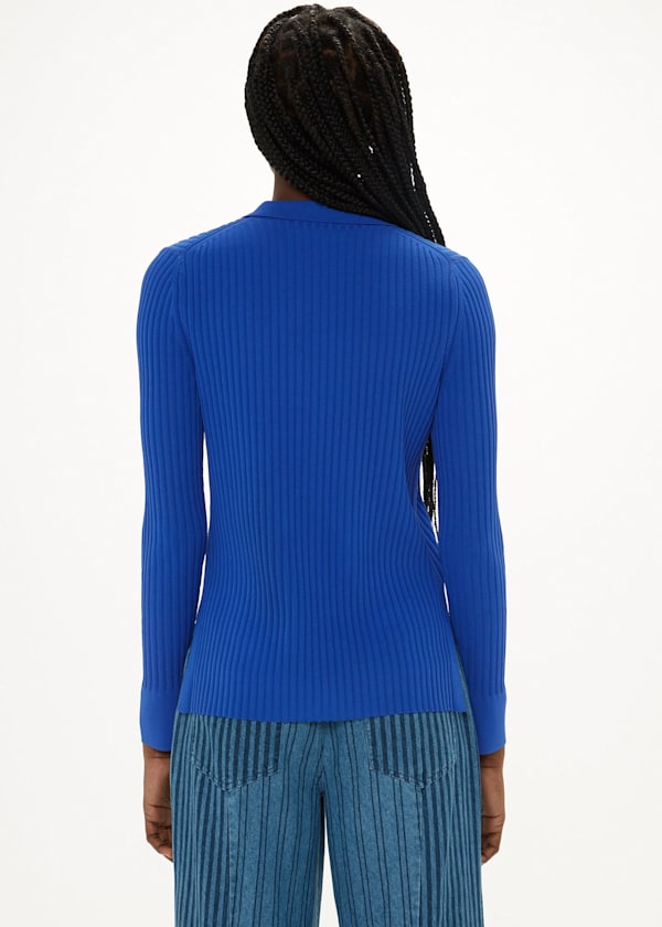 Blue Collar Ribbed Shirt