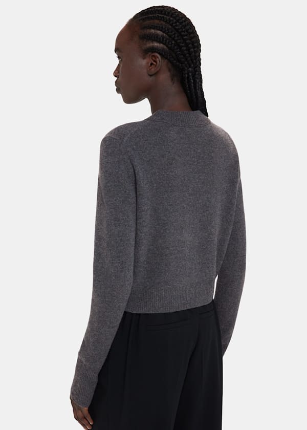 Dark Grey Wool Cropped Sweater