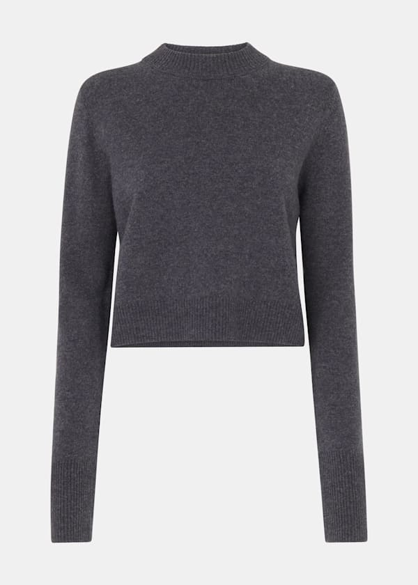 Dark Grey Wool Cropped Sweater