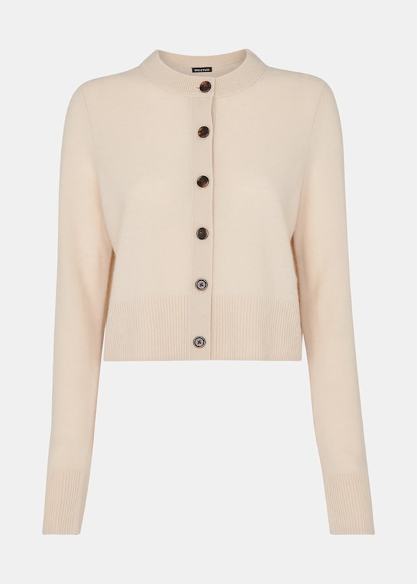 Ivory Wool Cropped Cardigan
