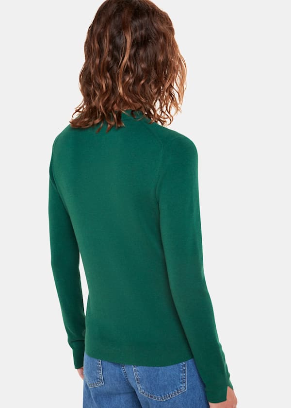Dark Green Mia Fitted Crew Neck Sweater