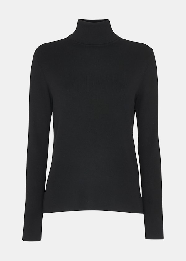 Black Maja Knitted Polo Neck Knit