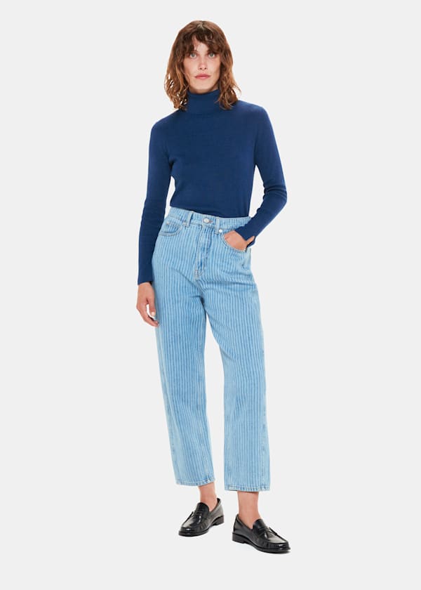 Blue Maja Knitted Polo Neck Knit
