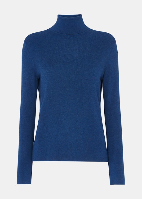 Blue Maja Knitted Polo Neck Knit