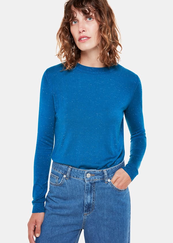 Blue Annie Sparkle Crew Neck Sweater