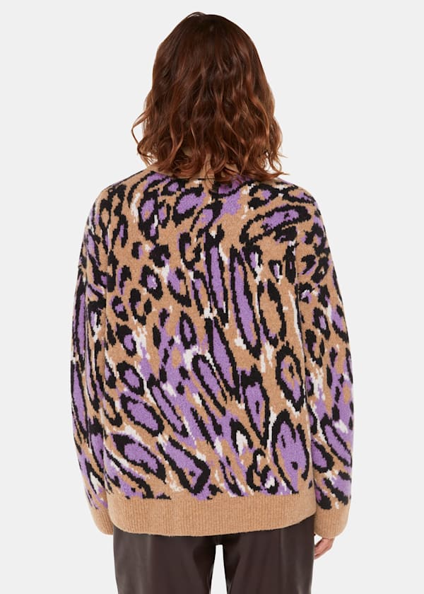 Waving Leopard Jacquard Sweater