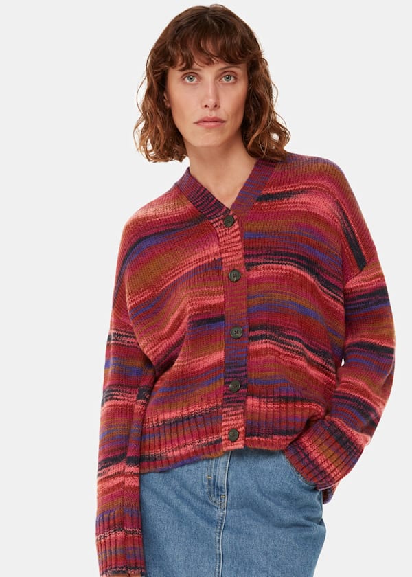 Multicolour Space Dye Cardigan