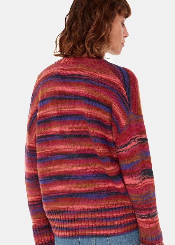 Multicolour Space Dye Cardigan
