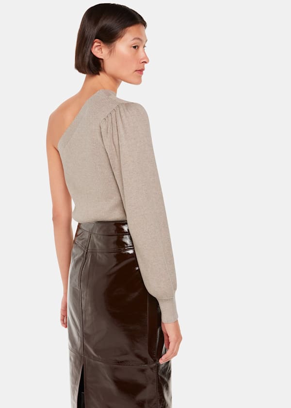 Neutral One Shoulder Knit