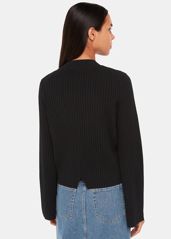 Black Fluted Sleeve Tunic