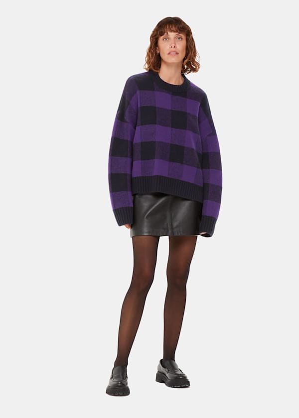 Purple Purple Check Sweater