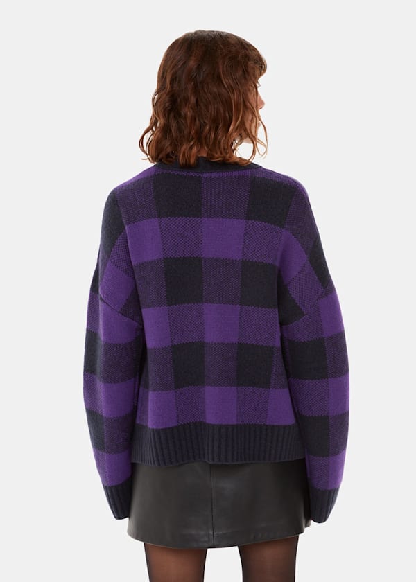 Purple Purple Check Sweater