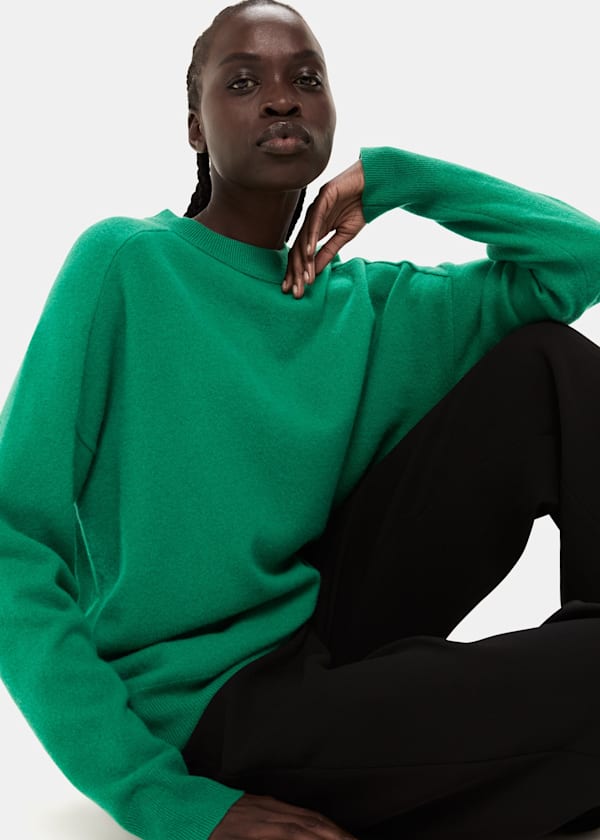 Green Wool Boyfriend Sweater