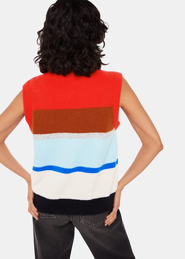Multicolour Block Stripe Sweater Vest