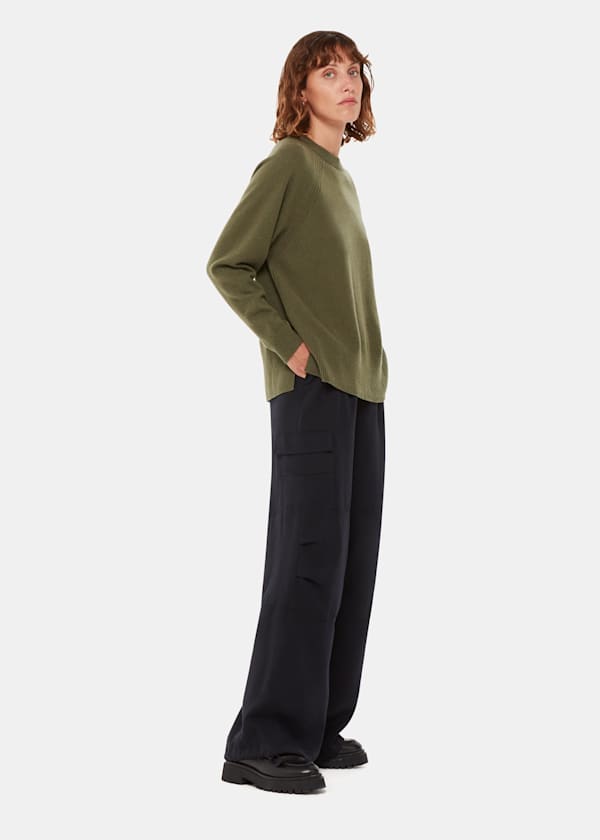 Khaki Ultimate Cashmere Crew Neck