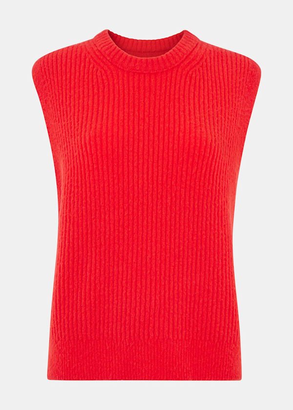 Red Textured Rib Tank