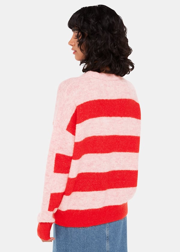 Pink Stripe Mohair Sweater