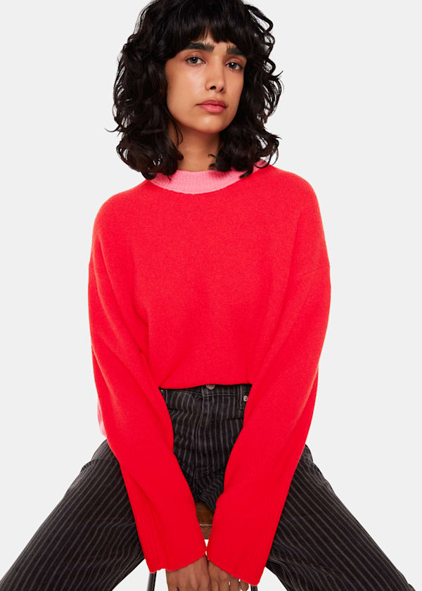 Colour block Crew Neck Knit