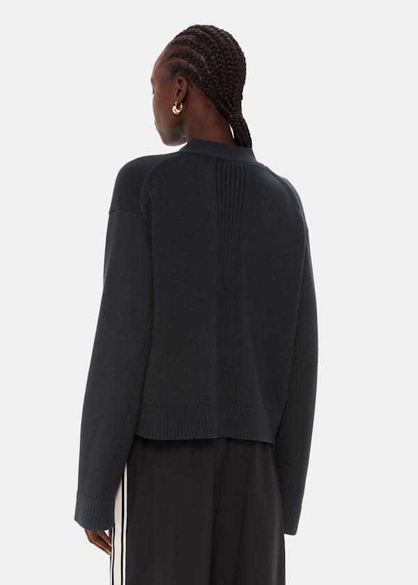 Black Nina Button Front Cardigan