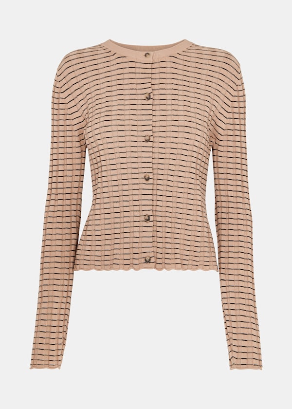 Black Carla Ribbed Detail Cardigan